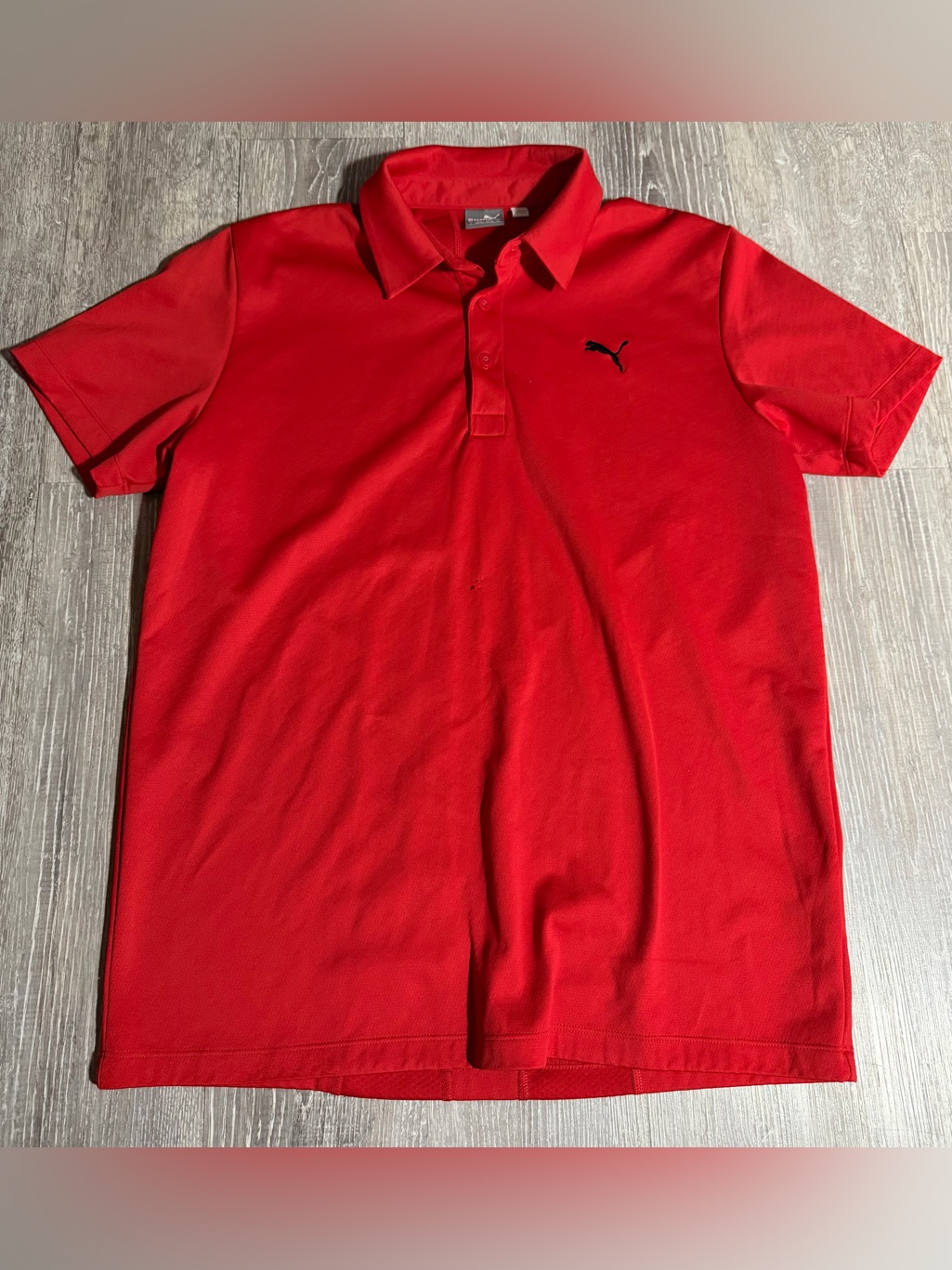 Puma Red Polo With Black Puma Cat Embroidery